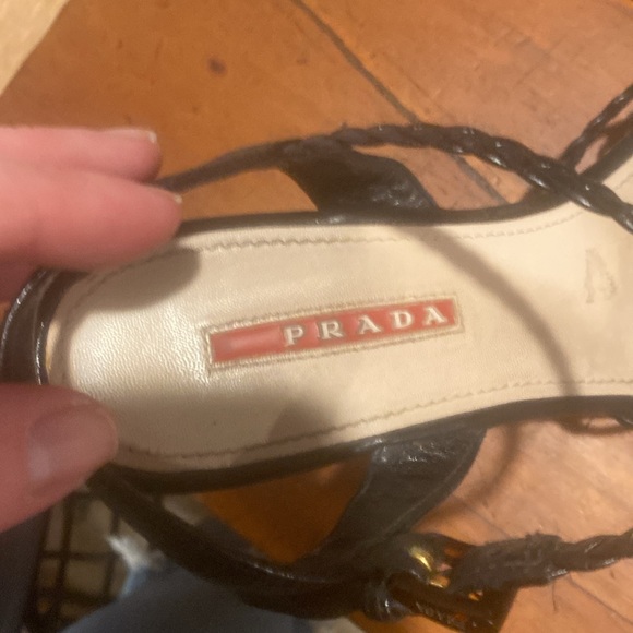 Prada black and cork wedge size 37. - Picture 3 of 9